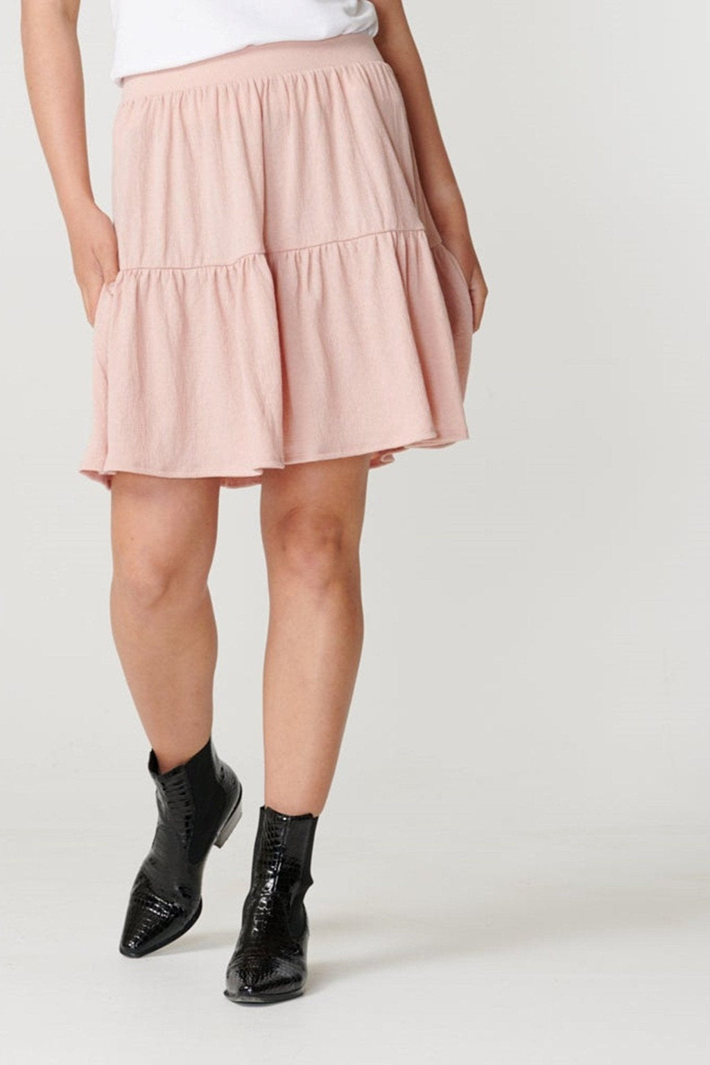 Basic Zachte mini -rok - Misty Rose