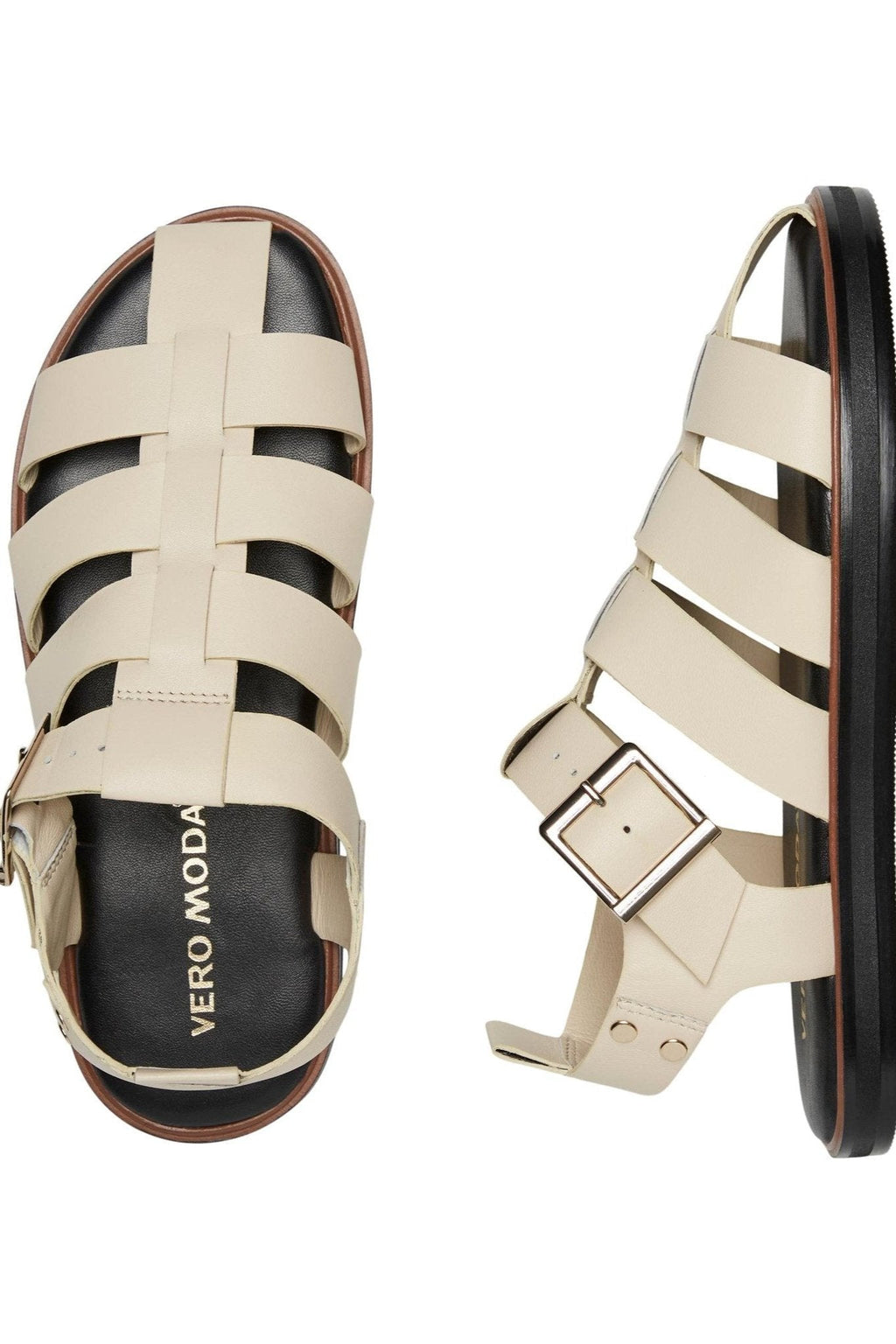 Gitta lederen sandaal - havermout