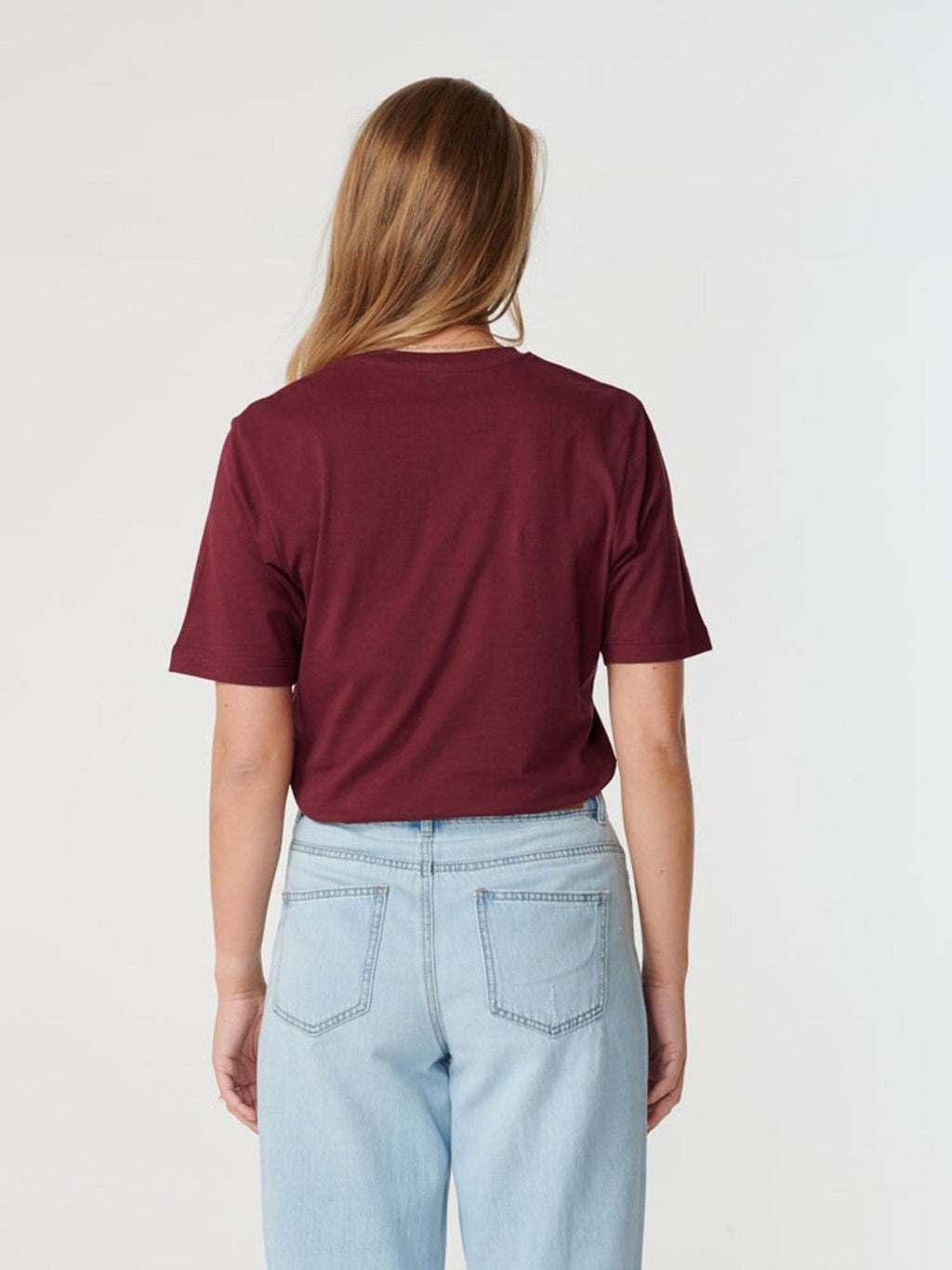 Boyfriend Tee - Burgundy Red