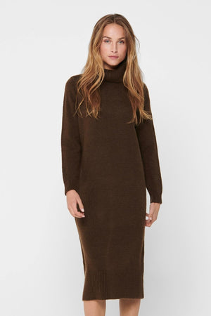 Brandie Roll Neck Dress - Chacory Coffee