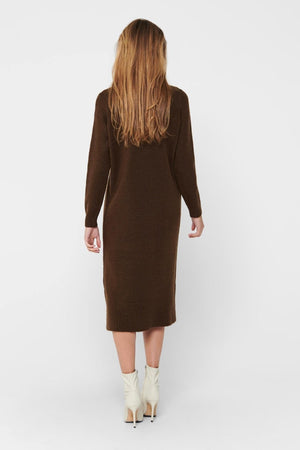 Brandie Roll Neck Dress - Chacory Coffee