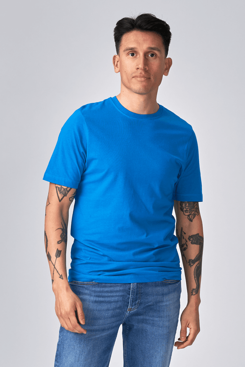 Organic Basic T-shirt - Turquoise Blue