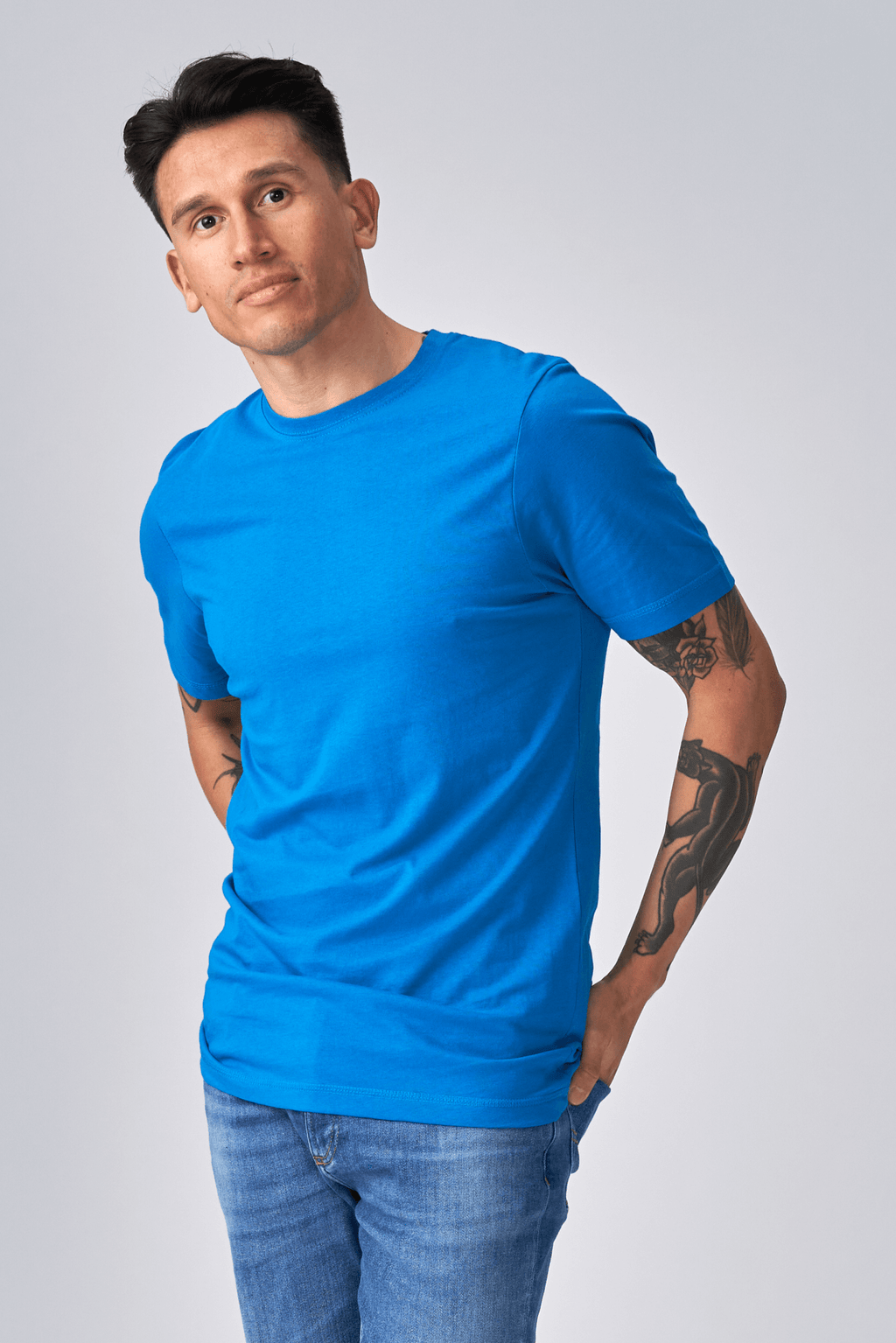 Biologisch Basic T -shirt - turquoise blauw