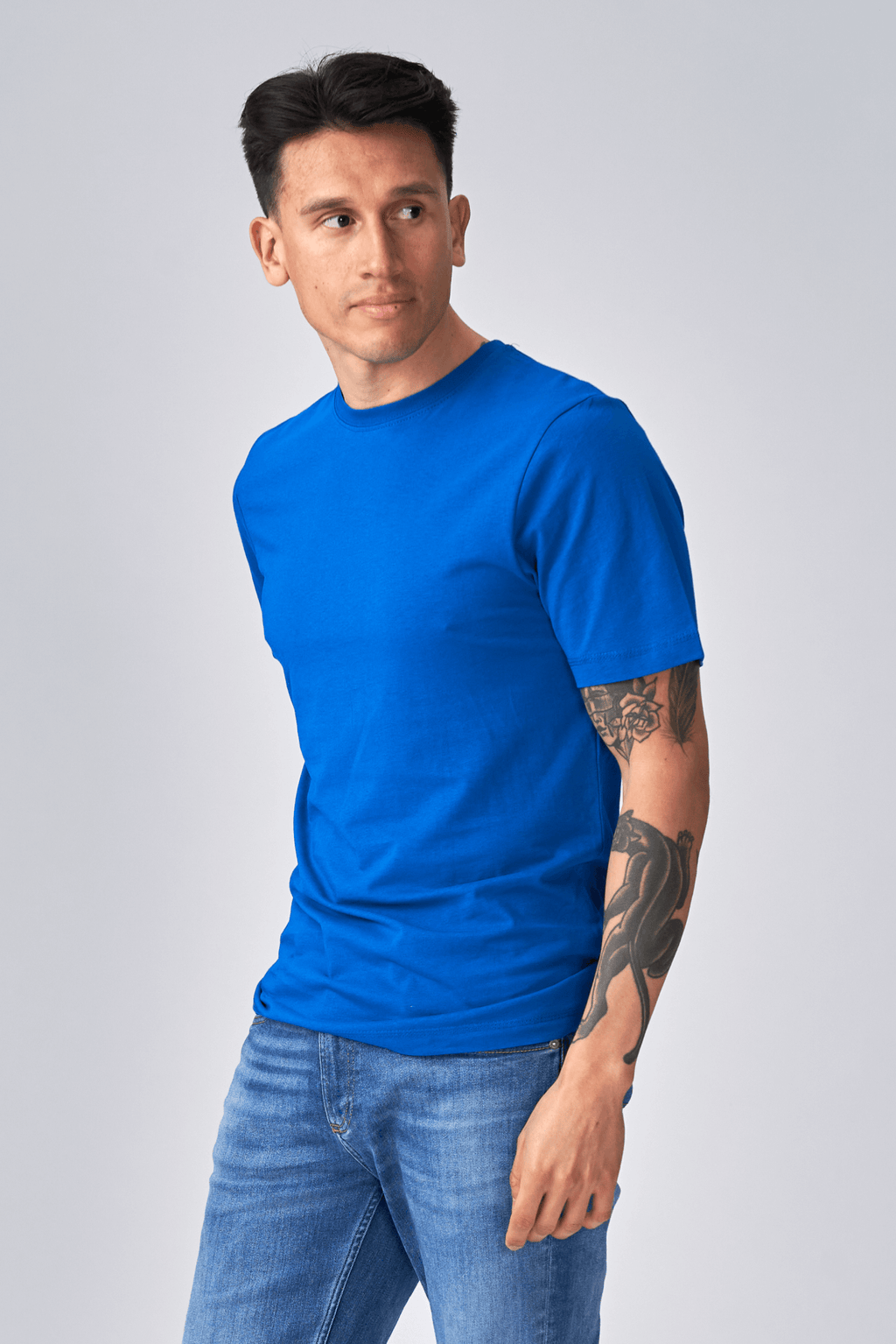 Biologisch Basic T -shirt - blauw