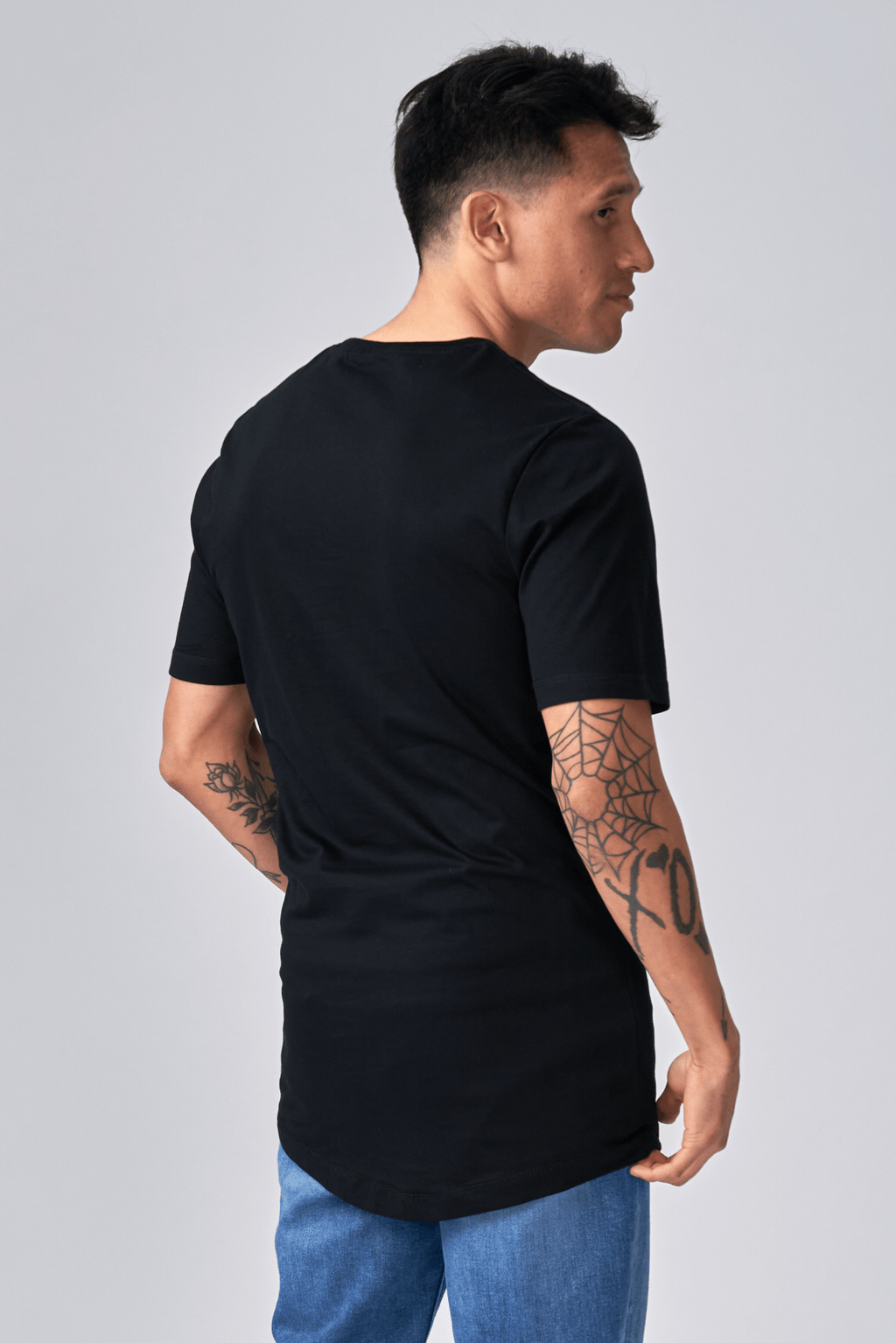 Lang t -shirt - zwart