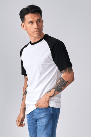 Basic Raglan T -shirt - zwart en wit