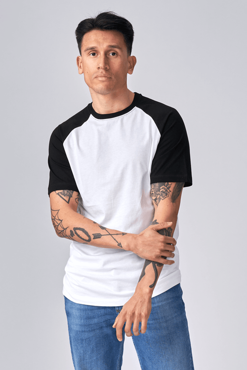 Basic Raglan T -shirt - zwart en wit