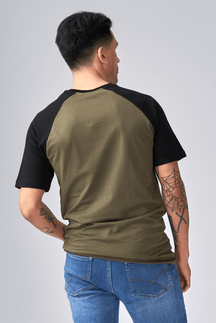 Basic Raglan T-shirt-Black-Army