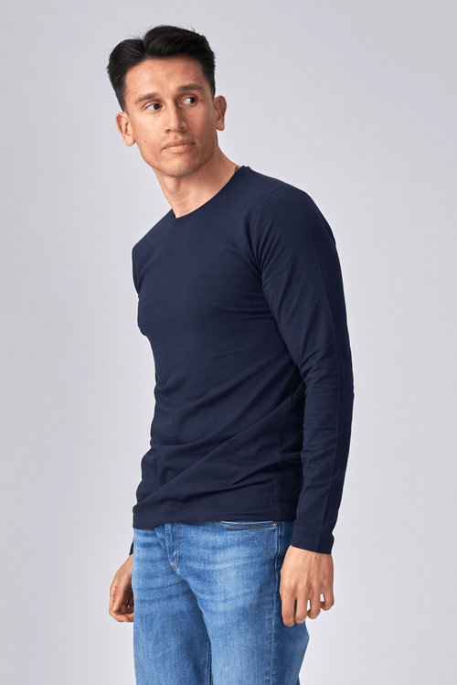 Met lange mouwen Muscle T -shirt - marine