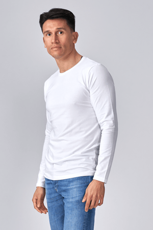 Met lange mouwen Muscle T -shirt - Wit