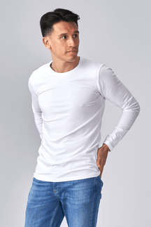 Met lange mouwen Muscle T -shirt - Wit