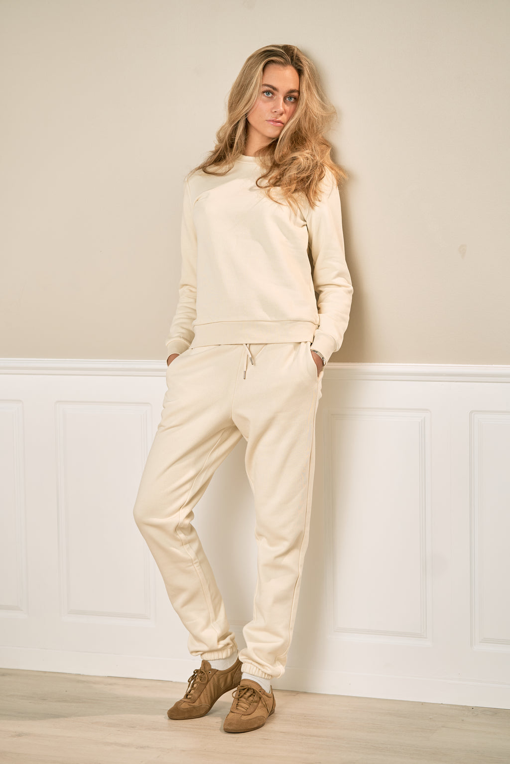 Basic Sweatsuit met Crewneck (Light Beige) - Pakketdeal (vrouwen)