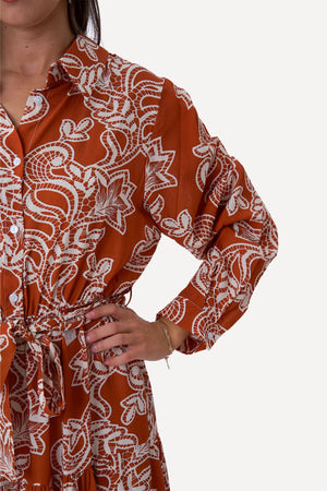 Lola-jurk - Terracotta