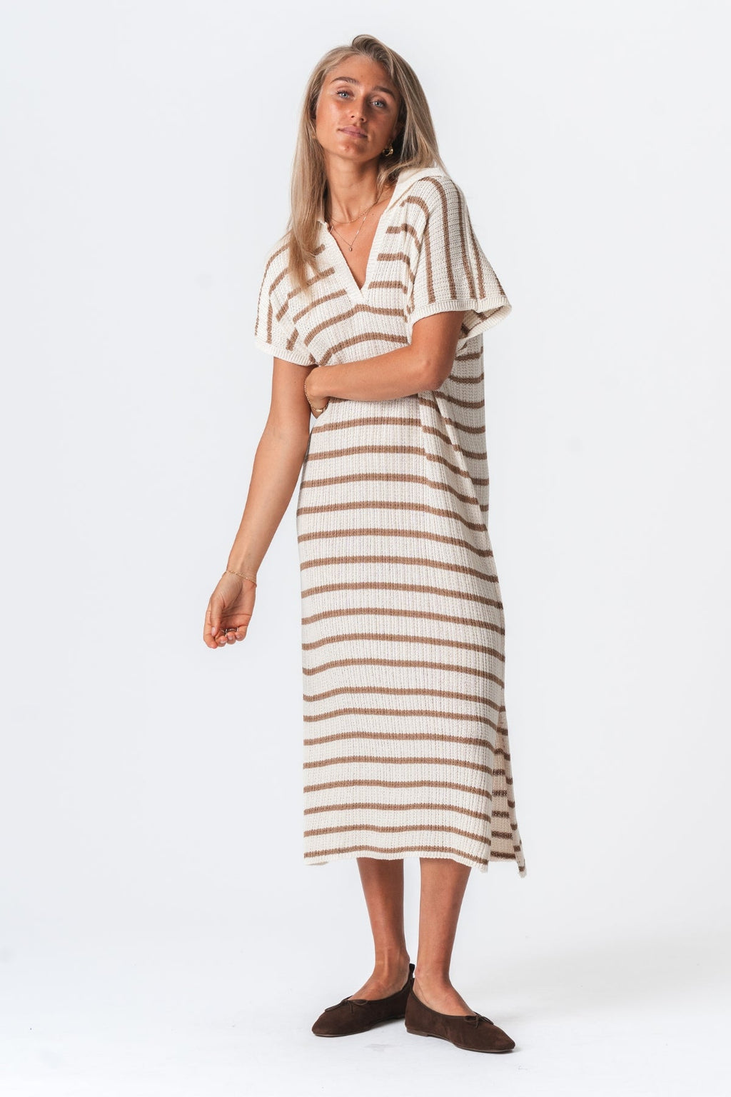 Victoria Dress - Wit/Beige