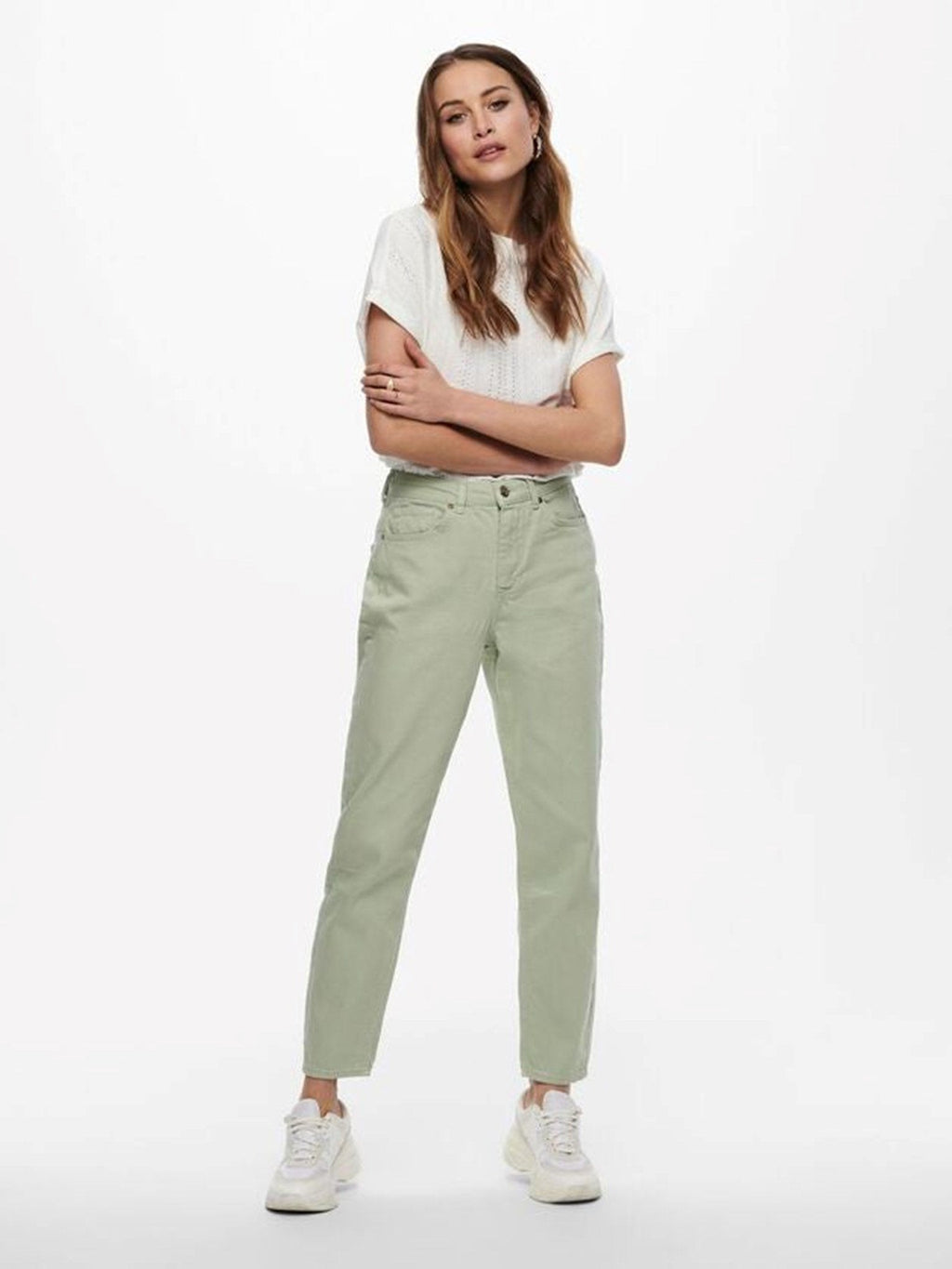 Effen Kleur Mom Pants - Woestijn Saga