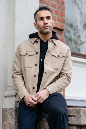 Twill Overshirt - Dark Sand