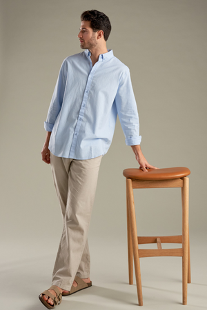 Linnen shirt - lichtblauw