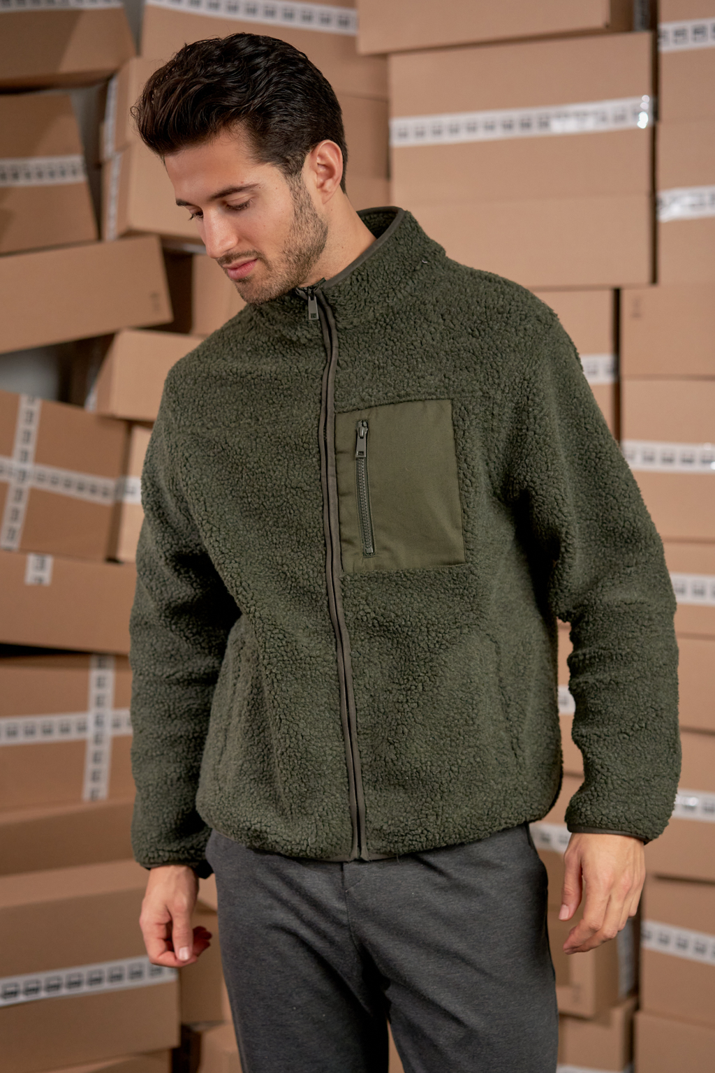 Fleece Jacket - Dark Olive