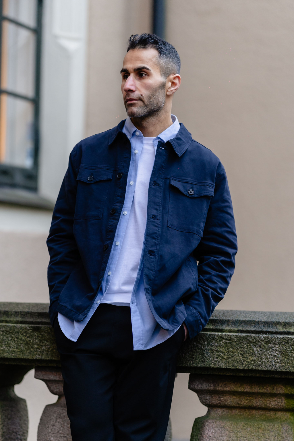 Twill Overshirt - Navy