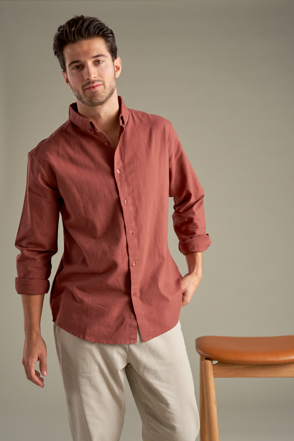 Linen Shirt - Terracotta