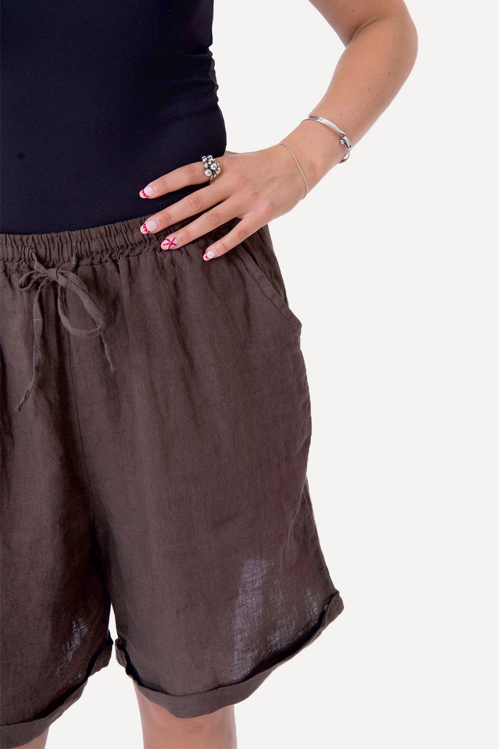 Linnen Shorts - Bruin