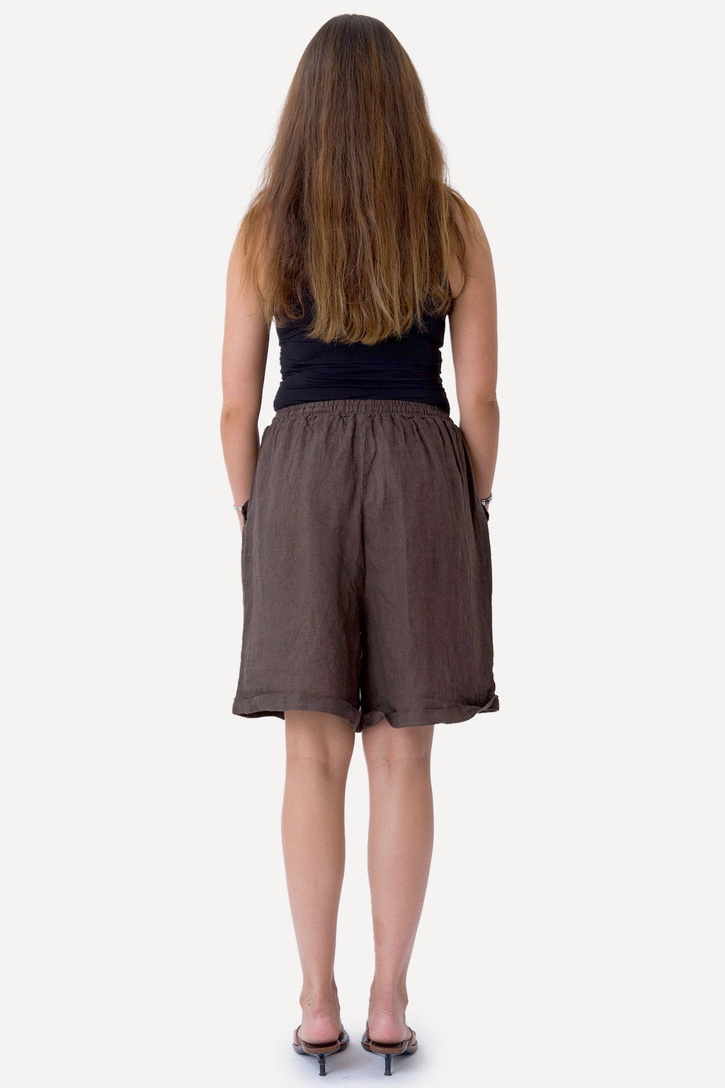 Linnen Shorts - Bruin