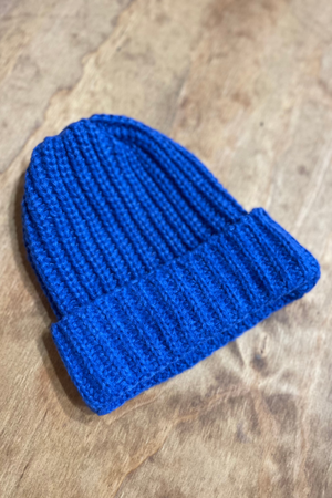 Geribde muts - Blauw