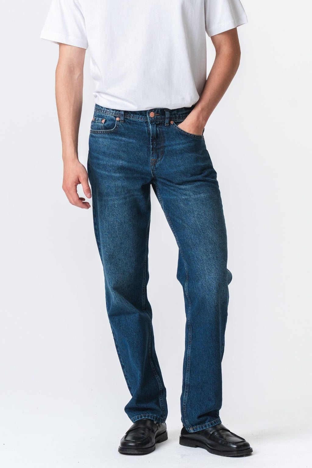 Relaxed Fit Jeans - Dark Blue Denim
