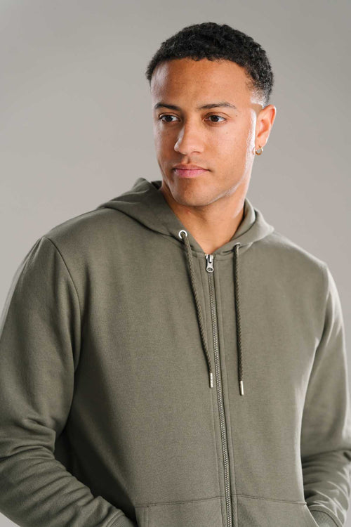 Zip Hoodie - Legergroen