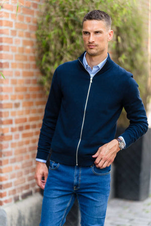 Pullover vest met rits - Navy