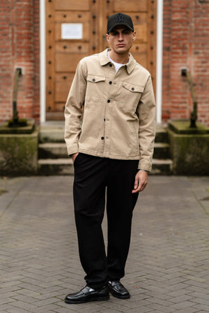 Twill Overshirt - Dark Sand