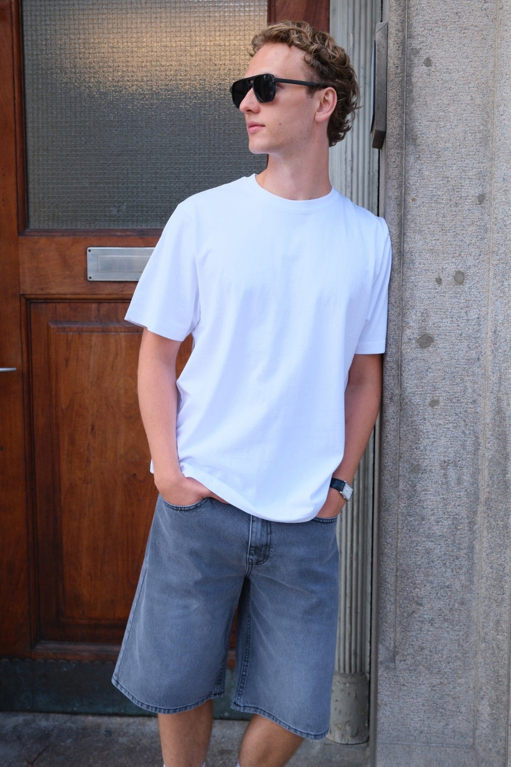 Denim Shorts Loose - Grey