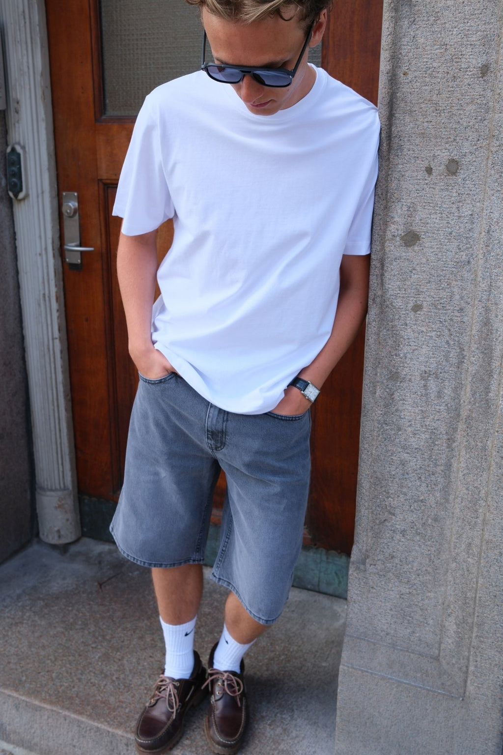 Denim Shorts Loose - Grey