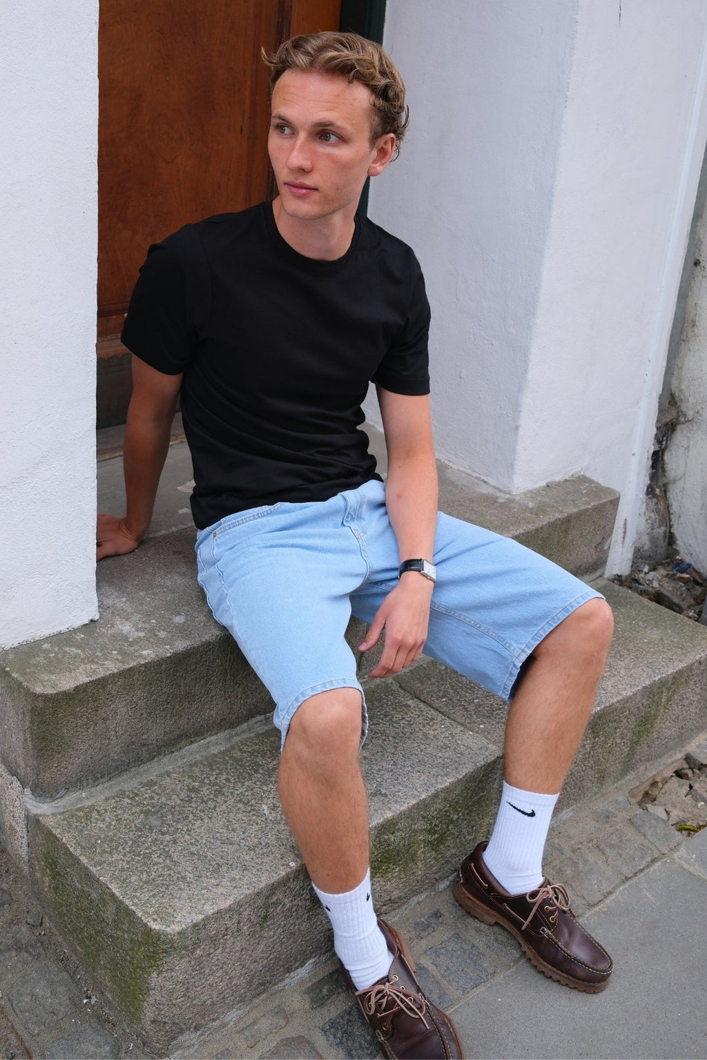 Denim Shorts Loose - Light Blue