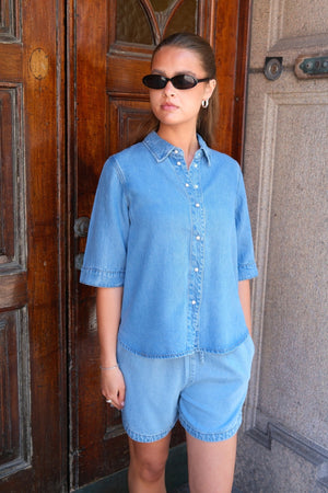 Frame Denim Top - Light Blue Denim