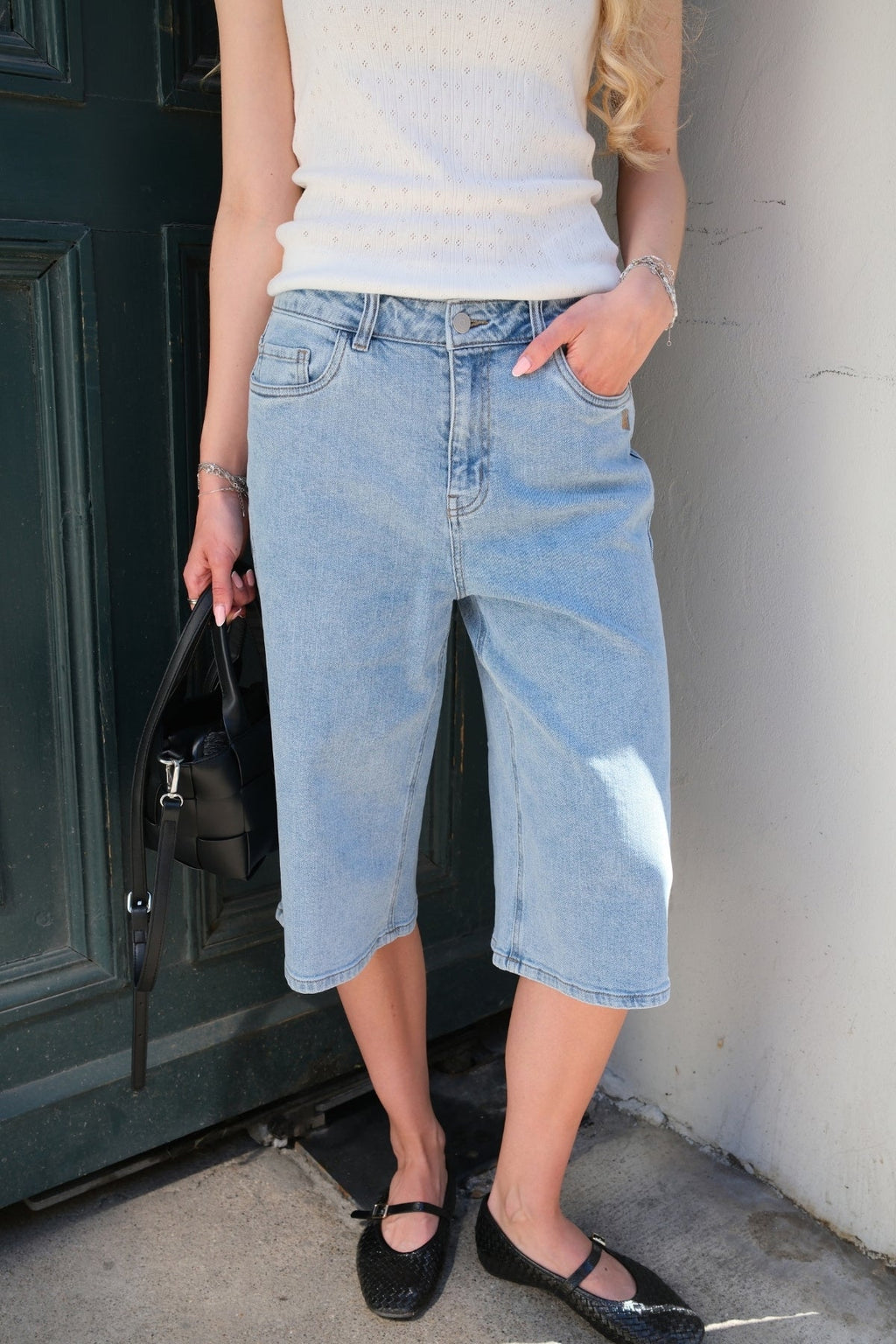 Isra Bermuda Shorts - Medium Blauwe denim