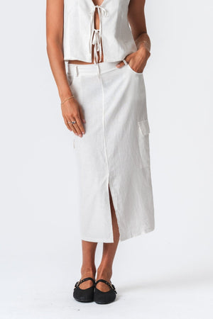 Linen Skirt - White