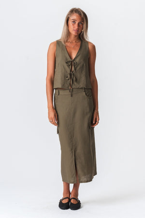 Linnen rok - groen