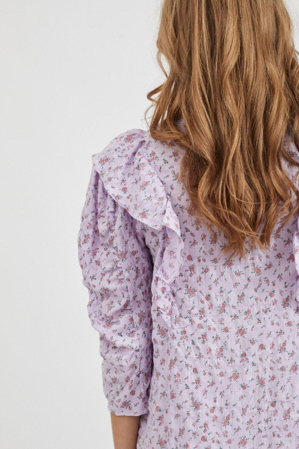 Eenzame jurk met lange mouwen - roze