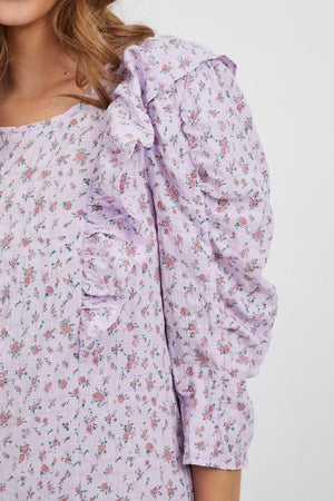 Eenzame jurk met lange mouwen - roze