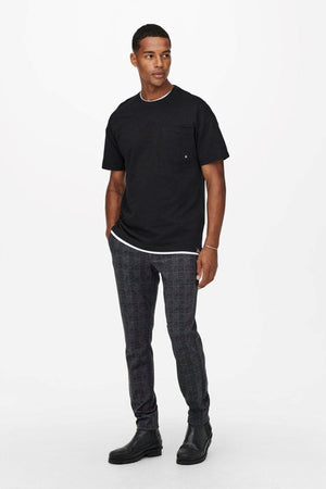 Mark check Pants - Zwart