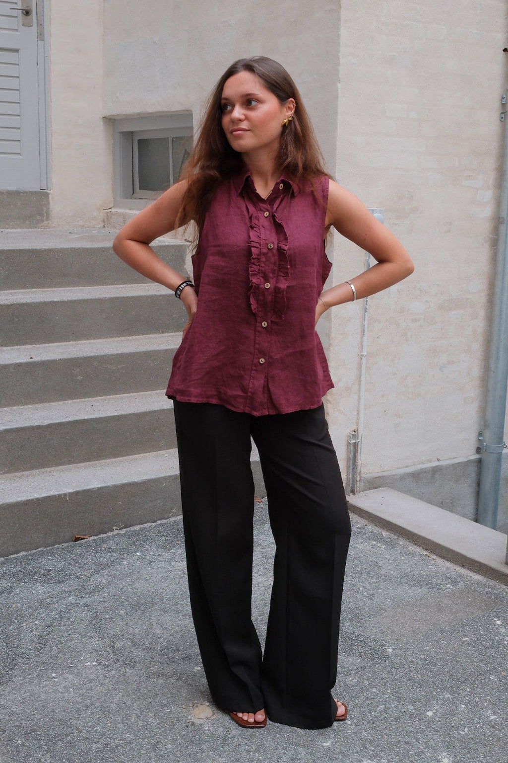 Mio linnen top - rood