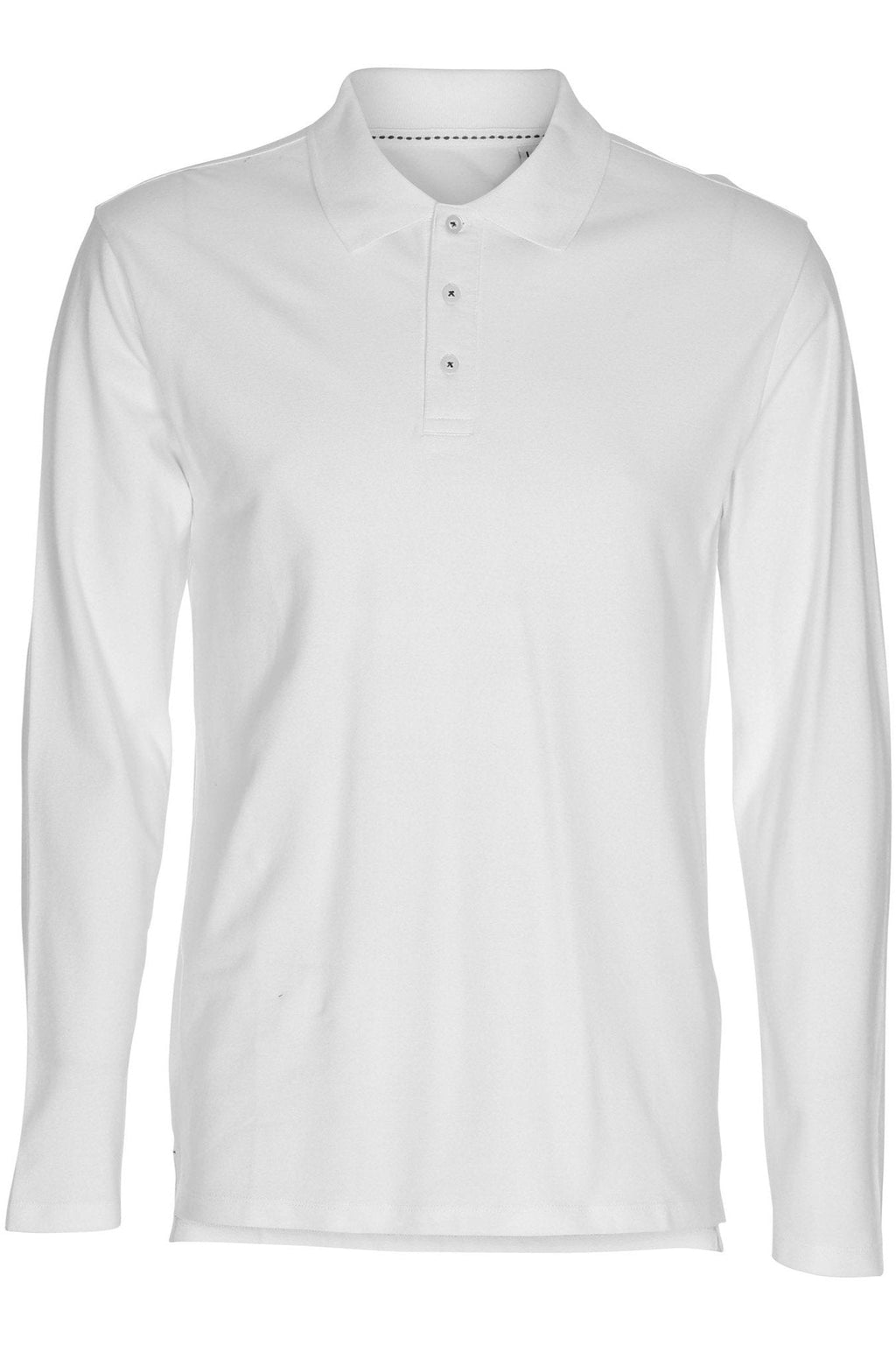 Muscle Polo shirt met lange mouwen - wit