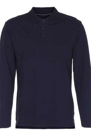 Muscle Polo shirt met lange mouwen - marine