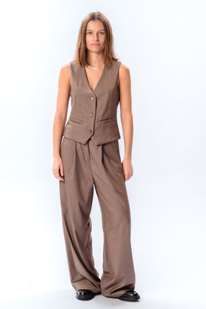 Nadia Vest en pants (Taupe) - pakketdeal