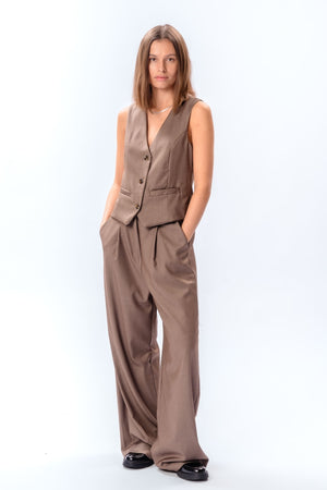 Nadia Vest en pants (Taupe) - pakketdeal