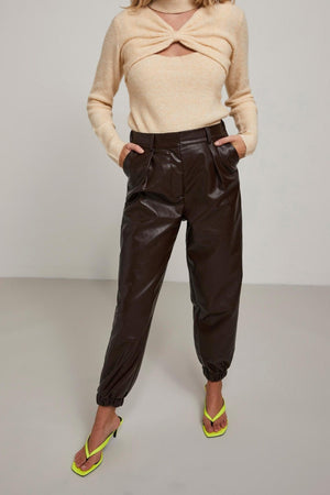 Nemma High Waist Pants - Chocolate Plum