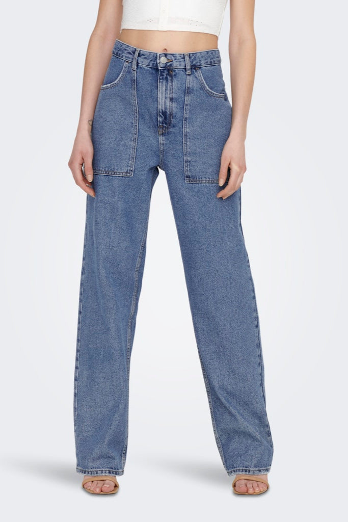 Kirsi Wide Jeans - Medium Blue Denim
