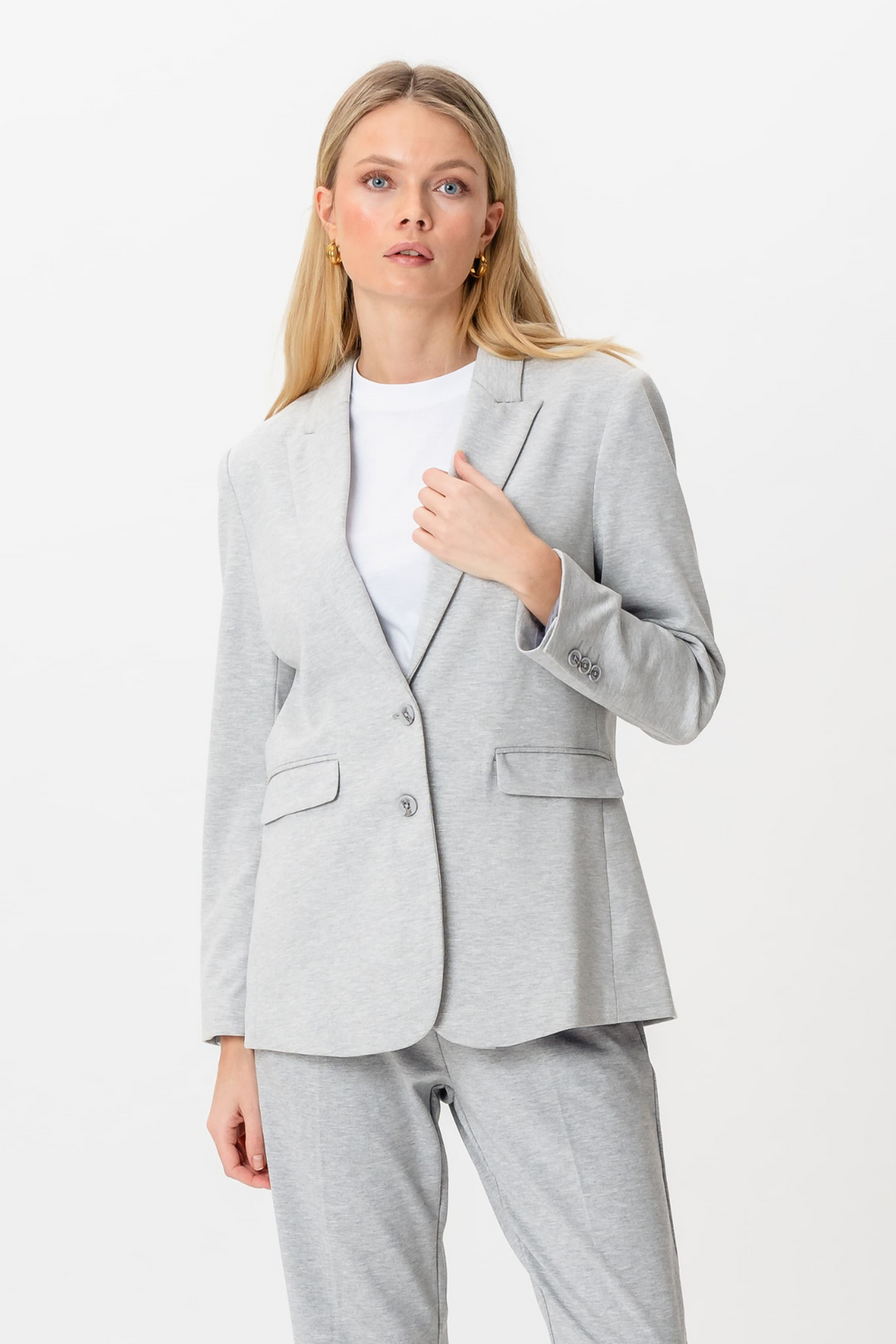 Blazer met klassieke pasvorm - lichtgrijs