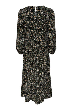 Amalie Midi -jurk - zwart / oranje